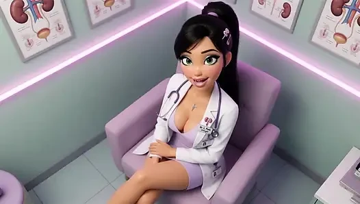 Dokter gadis Asia membantu menyusutkan ereksiku