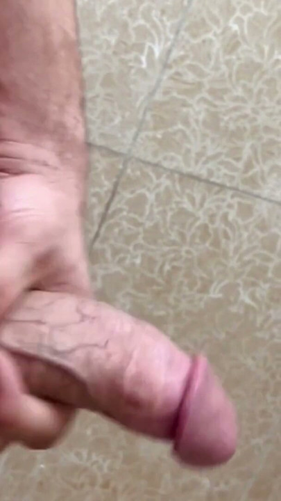 Masturbation and Cum with stress in the public bathroom with real big dick | Clip 1