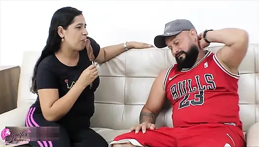 Very sensual and horny milf asks me to fill her ice cream with my cum to eat it with pleasure - Porn in English