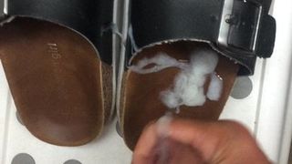 sperm on my girlfriend's sandals.