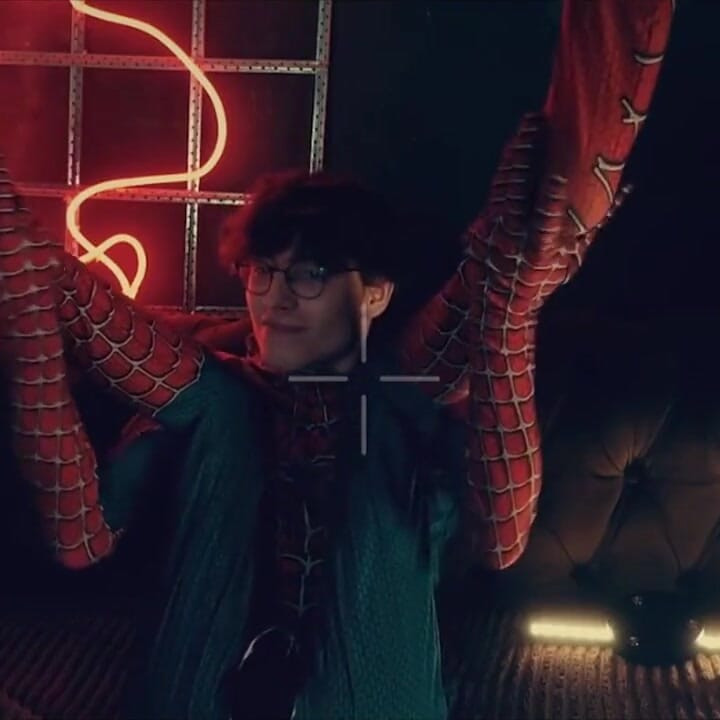 Spider Man Costume. Bottom Boy a Pose. Ass Hole
