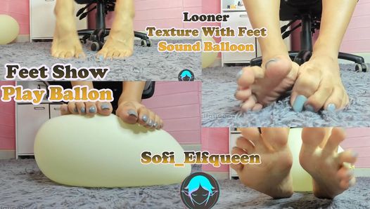 Textuur met voeten, spelen met een ballon