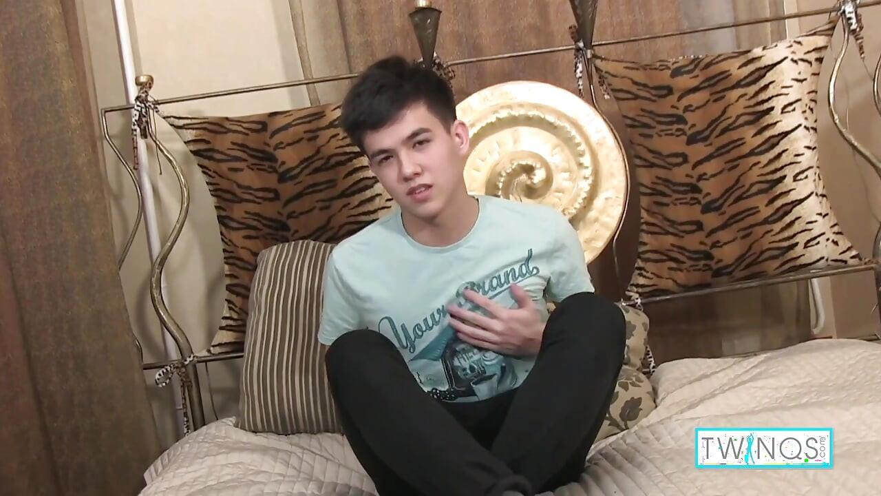 Asian Twink Xander Fucks A Dildo While Stroking His Pecker!