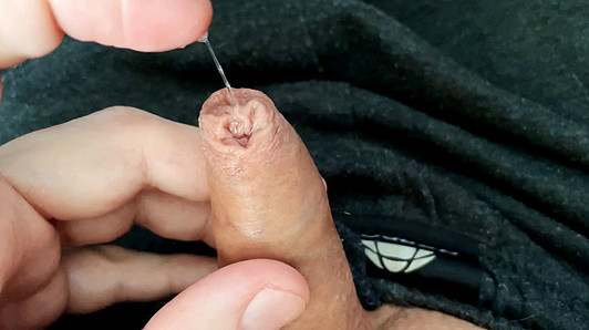 play with my small juicy foreskin cock