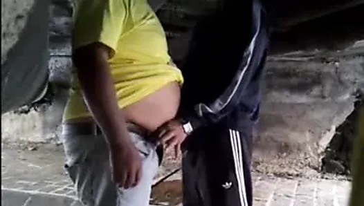 Old Chubby Brazilian Step Dad was Sucked