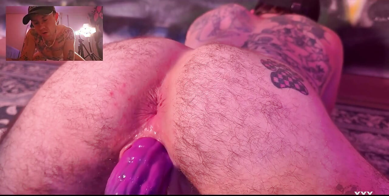 Making My Ftm Pussy Cream with Monster Dildo on Fucking Machine