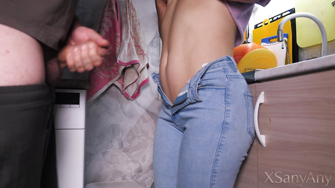 Cumming in my Maid's SEXY Ass with Jeans while she was Washing Dishes in the Kitchen (FREE USE)