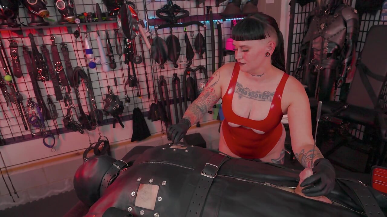 Bondage Sack Sub Gets Sounded by Ms Nacke