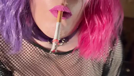 Your Smoking Queen, Tina Snua, Smoking A Cork Cigarette In Satin Gloves & Jewellery - Smoke Rings OMI OME Drifting Snap inhales