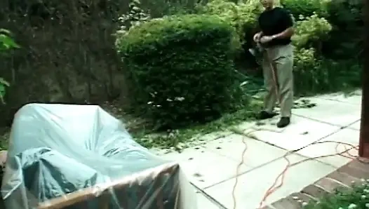 Fat horny babe loves when she sits on a pole and takes control