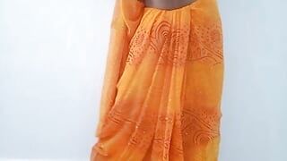 Gorgeous stepmom friend saree wearing feel like fuking ass and sucking pussy