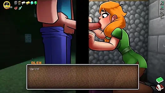 Alex Sucks Steve Through a Gloryhole! Sloppy Blowjob HornyCraft Minecraft Parody