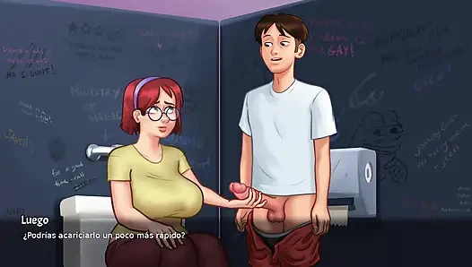 Секс-игры с моей лучшей подругой в ванной студентки, никто не ведома - Summertime Saga