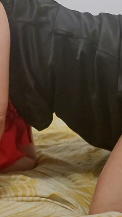 2655ss_French Amateur who wears Satin Outfit with Stockings, High Heels, Fucks, Licks Asshole | Clip 1