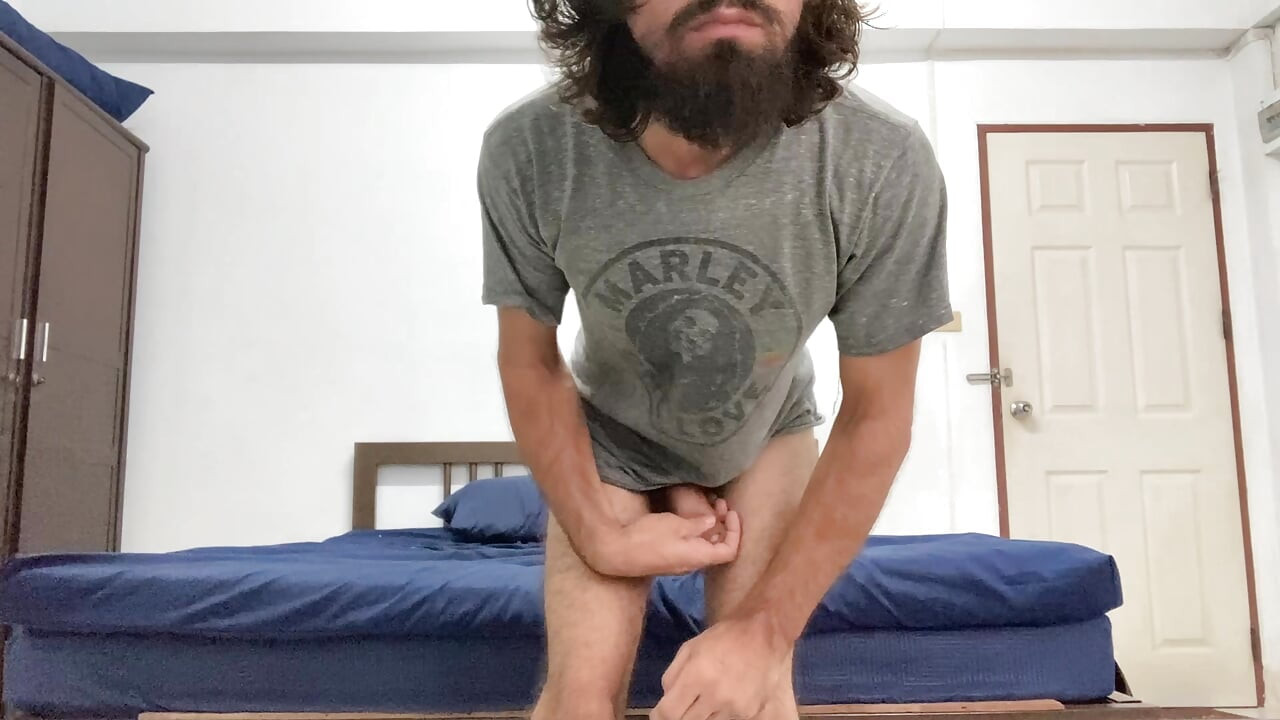 Guy With Cerebral Palsy Stroking His Fat Cock