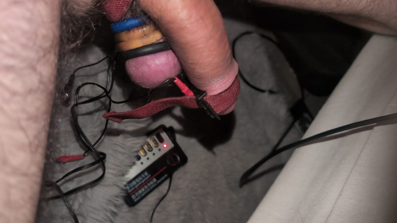 Fun with my toys - estim and cock rings