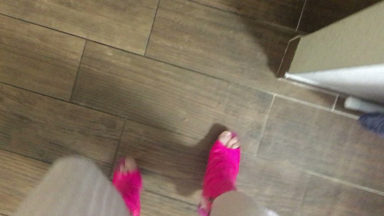 sissy slave walking in heel boots