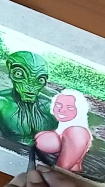 Epic moment from "Erotic Art Or Drawing Of Sexy Indian Desi Bhabhi in Love With an Extraterrestrial Alien"