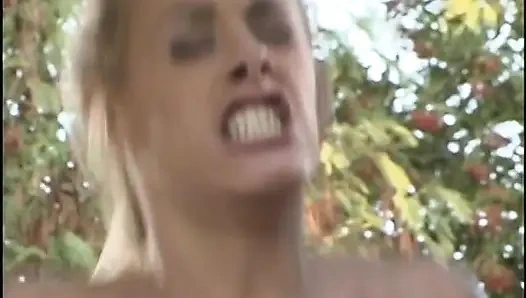 Guy Plows Whore's Tight Ass and Pussy in a Laundry Cart