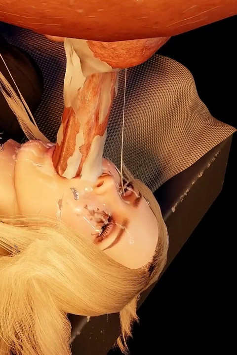 BDSM عبودية 3D الإباحية - شقراء مفلس الحلق العميق facefuck
