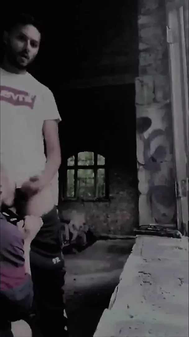 A Guy Squirts His Sperm and Gives a Guy a Facial During an Urbex