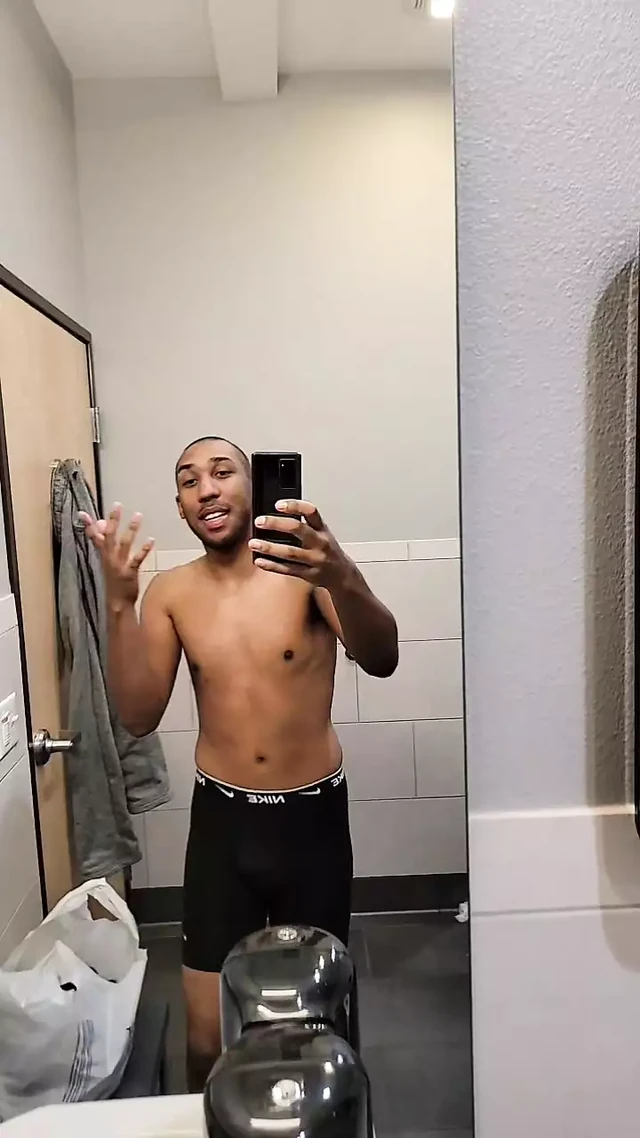 Miguel Brown shirtless in bathroom in boxers video 9