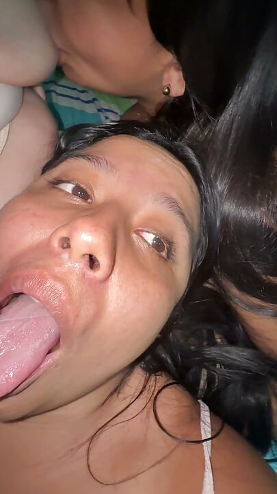 Flash & Suck FaceTime POV: Showing Our Loaded Milky Boobs on Camera
