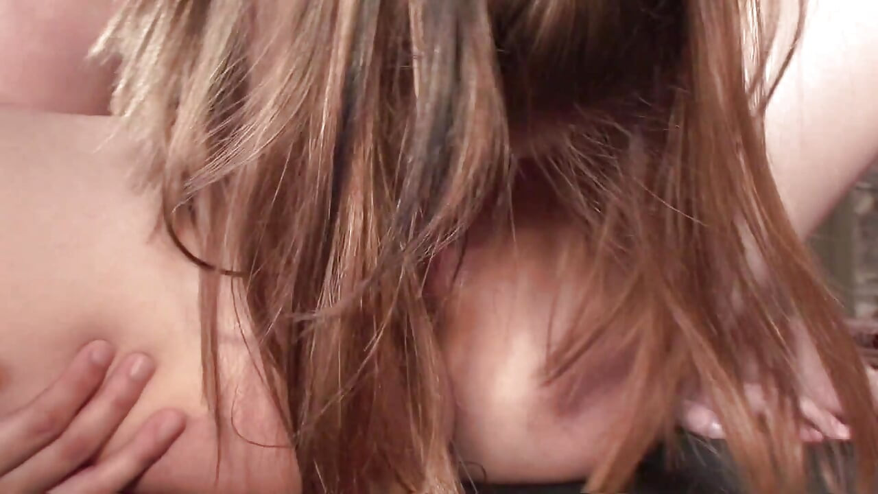 Two amazing teens are strucked by a big hard cock fucking both