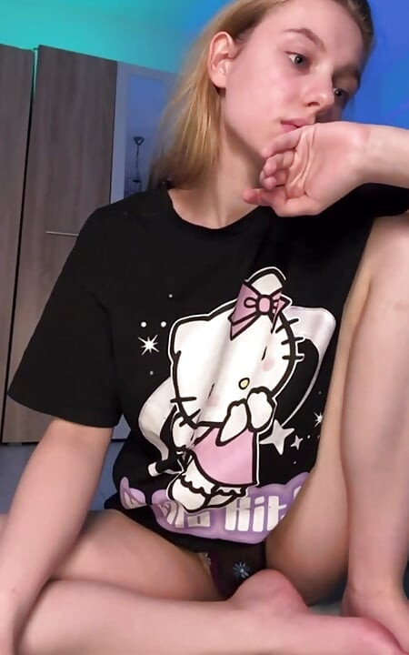 Fingering Pink Perfect Pussy with Big Dildo