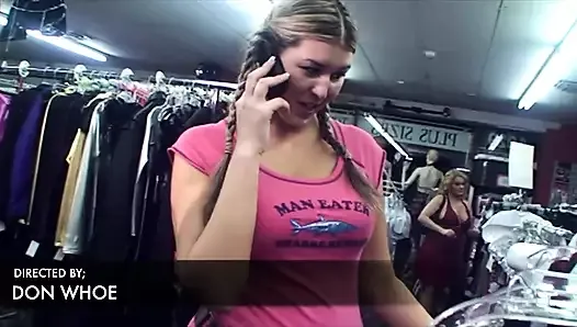 Stepmother and Stepdaughter Get Busy in the Sexy Store with Employee