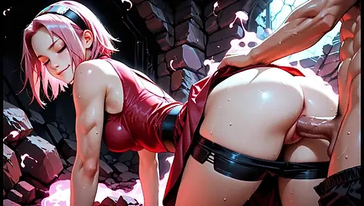 Sakura Haruno Hot Ninja Fucking Hard In Hidden Cave And On The Road To Konoha - Doggy Style Anal Intense Pleasure Loud Moans Chakra Rose E