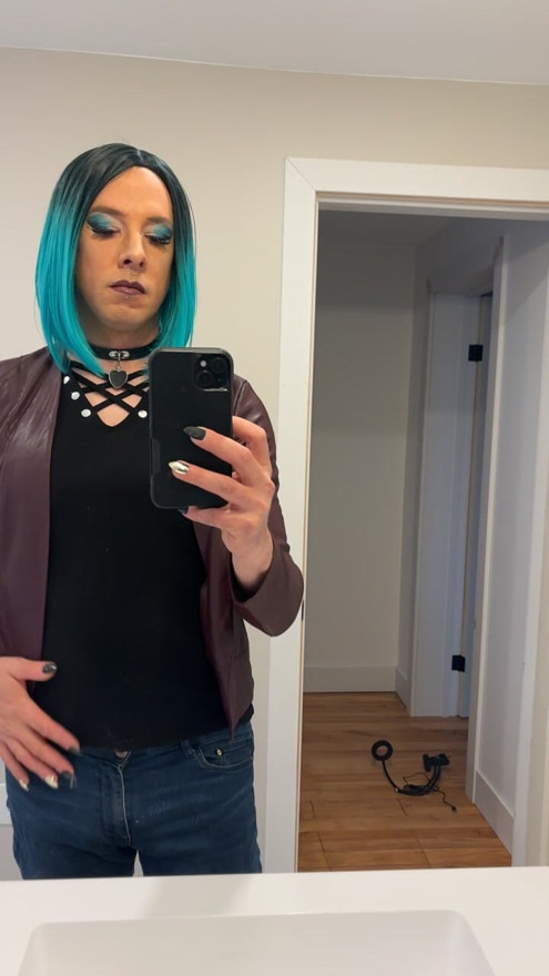 Femboy having a quick vape before going out!