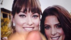 Cum over OLIVIA WILDE and Another Beauty Doubleshot