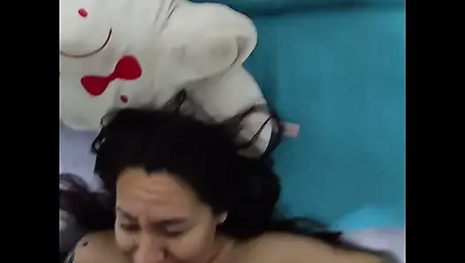 My stepsister masturbates with my wife's vibrator