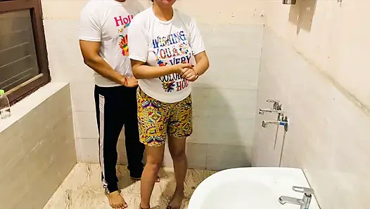 Ateşli Hintli desi çift holi özel romantizmi