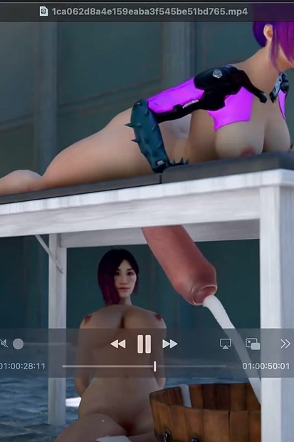 Cyberpunk 2077 Futa Gets Milked and Cums in a Bucket, Gigantic Futa Cock Tifa Cums Everywhere as She Gets Fucked