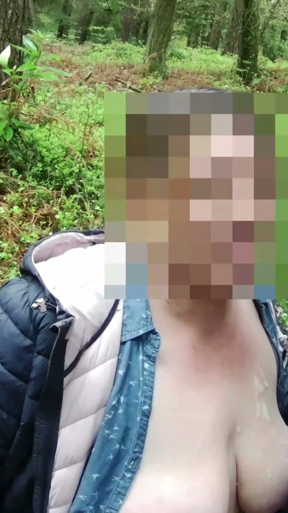 Walking Through The Woods Flashing My Big Milf Tits Leads To A Big Jizz Load Over My Tits | Clip 1