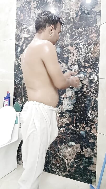 Indian desi man enjoy shower and masterbation show with neighbour