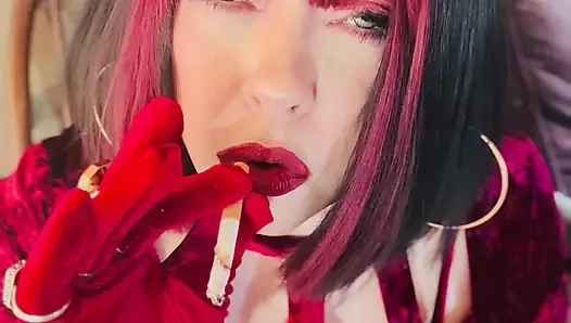 Velvet & Cigarettes! Tina Snua Chain Smoking 2 Cork 100 Cigarettes - Drifting OMI OME Snap Inhales Smoker