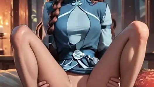 Katara mit ihren großen Avatar-titten hat wilden sex mit ihrem ehemann, schöner perfekter körper, hentai, anime