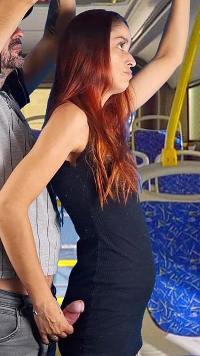 Powerful moment from "Stranger rubs cock on student on bus in public!"