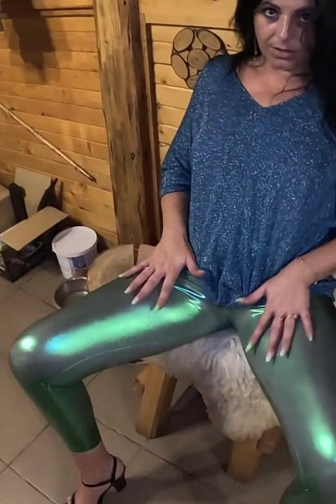 Deep Blow-job and Cum Play on My Shiny Cameltoe 285