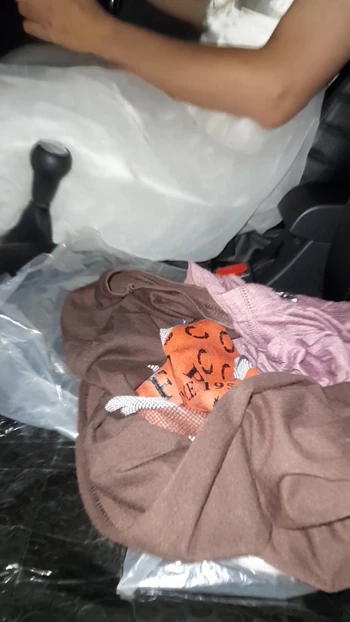 Key moment from "Crossdressing Wearing Wedding Gown While Driving and Cum Inside Gown"