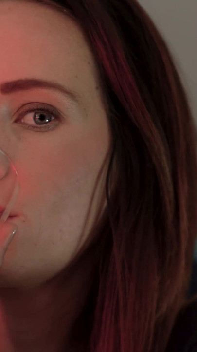 Petite Brunette Close up Smoking Tease