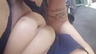 Jerking off with my flashlight dressed in a bra and panties