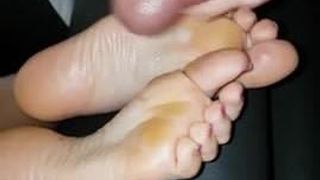 French lover cumming on my wife sexy soles