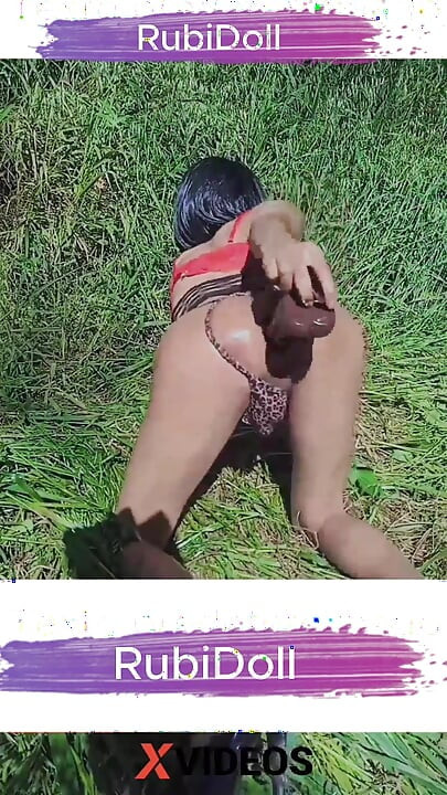 Rubidoll Big Ass Has Fun With Her Dildo Outdoors