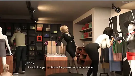 Project hotwife - gameplay -  husband fucks wife in doggy style and cum in tits and her body