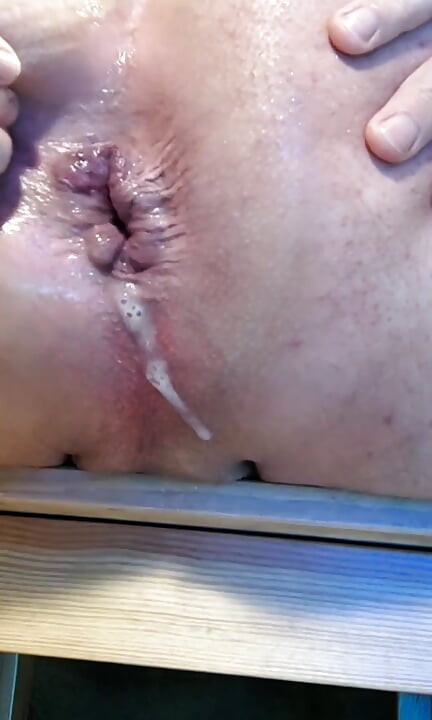 Riding a big dildo and developing my asshole