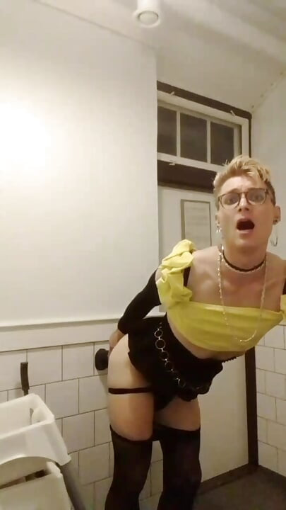 Hot Sissy Fag Whiteboi Jes public BBC Dildo